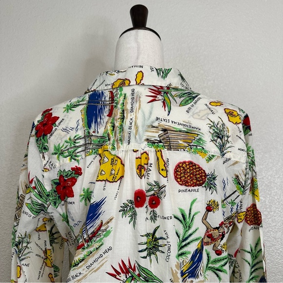 J. Crew Hawaiian 100% Cotton Button Down Long Sleeves Shirt, Sz Medium - Picture 10 of 12